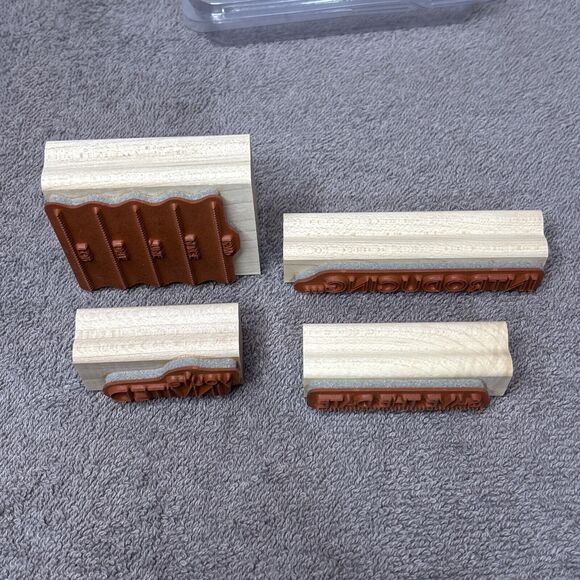 Wood Wooden Stamps Lot Introducing You’re Invited Save The Date RSVP Stampin Up - Picture 3 of 6